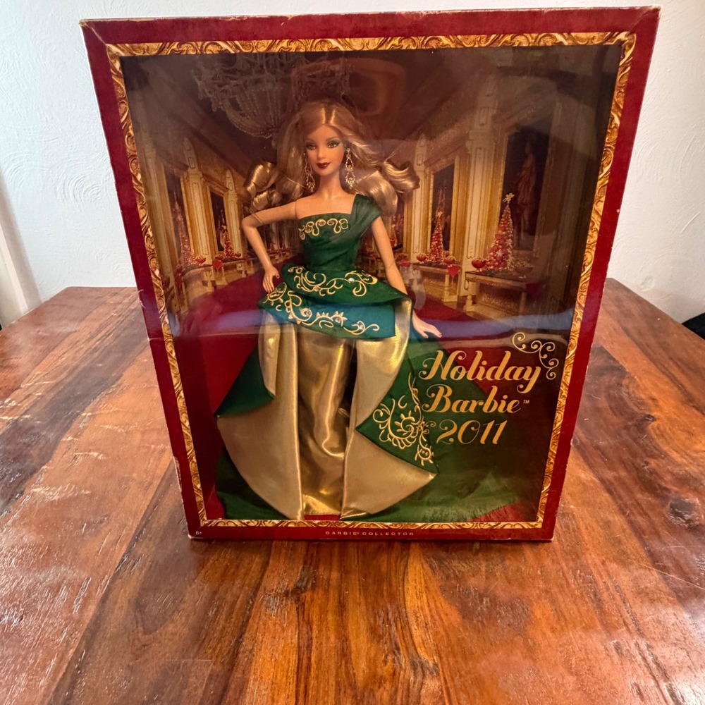 Mattel 2011 Holiday Barbie Doll Collector Edition Green Gold Gown T7942 NIB